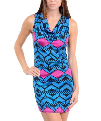COWL NECK MINI DRESS image