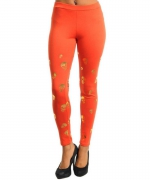 LEGGING WITH GOLD SKULL PRINT image