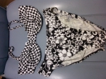 black/stripe flower 2piece sundföt image