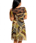 SHORT SLEEVE SHEER SHEATH DRESS image