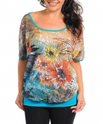 FLORAL BLUE PRINT TOP image