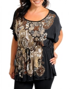 BLACK SLEEVE SCOOP-NECK image