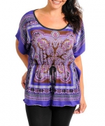 PURPLE SLEEVE SCOOP-NECK image
