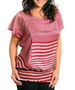 MAGENTA IVORY PRINT TOP image