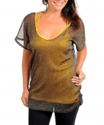 TWO PIECE BLACK GOLD TOP image